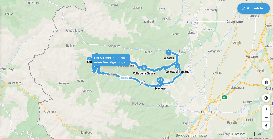 Kartenvorschau der Route von Tag 4