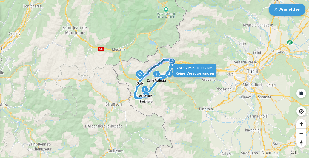 Kartenvorschau der Route von Tag 6