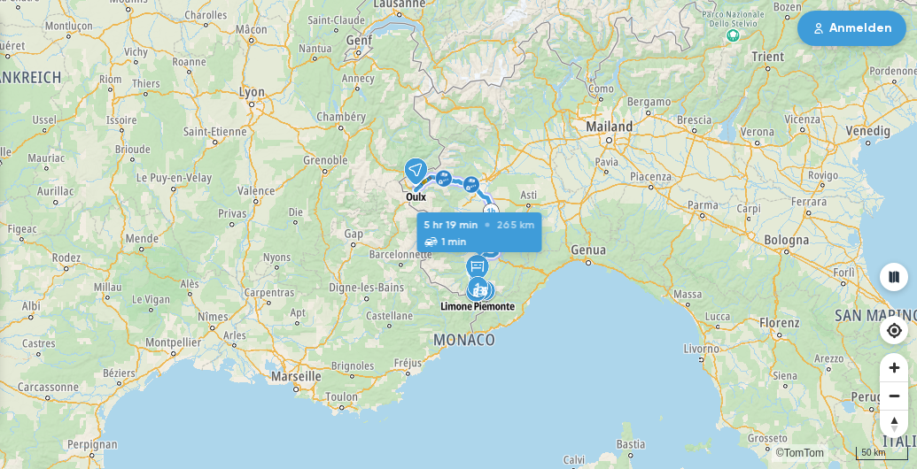 Kartenvorschau der Route von Tag 7